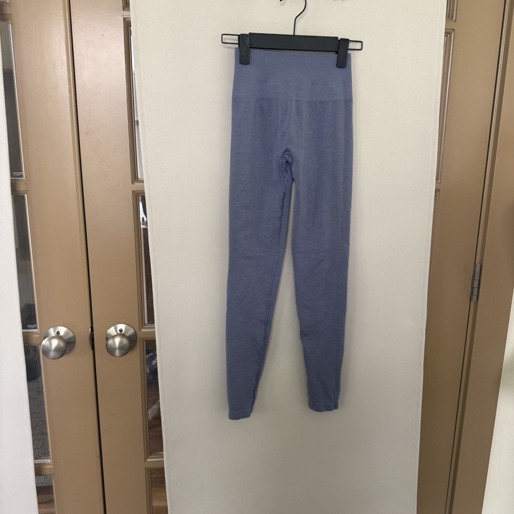 Alphalete Womens XS Blue Work Out Gym Running Yoga Leggings Booty Scrunch‎